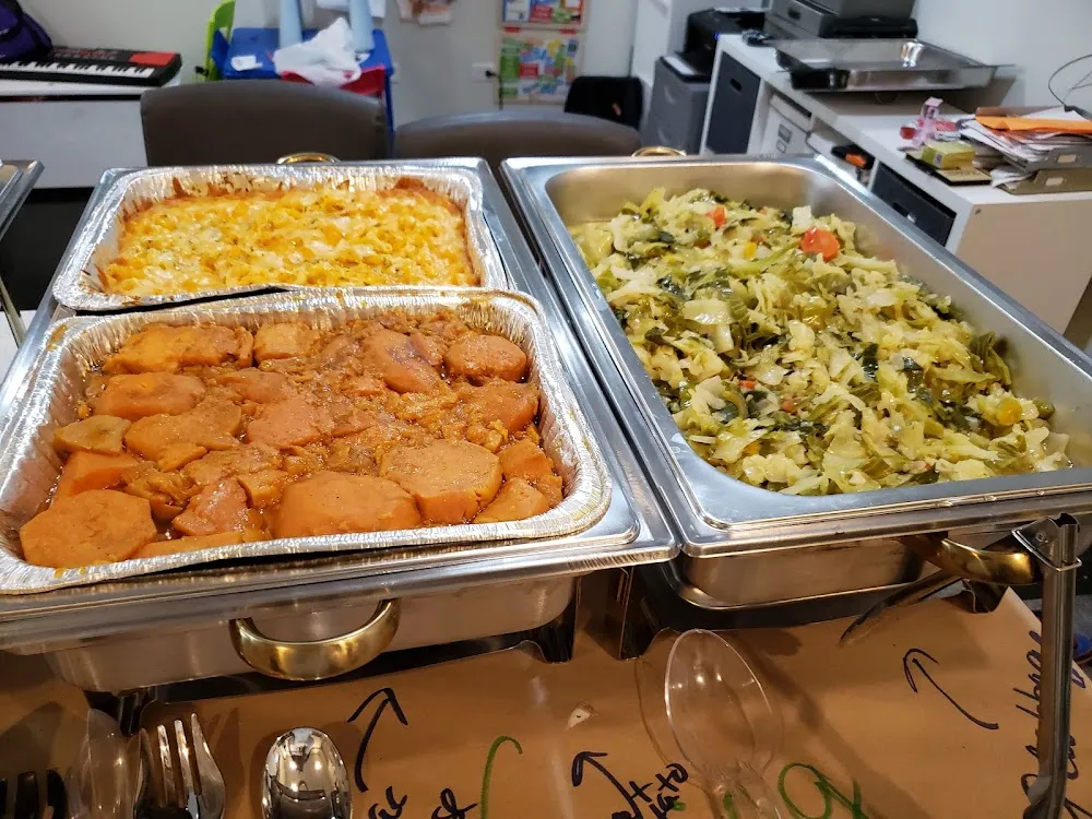 Macaroni and Cheese Cabbage and Yams